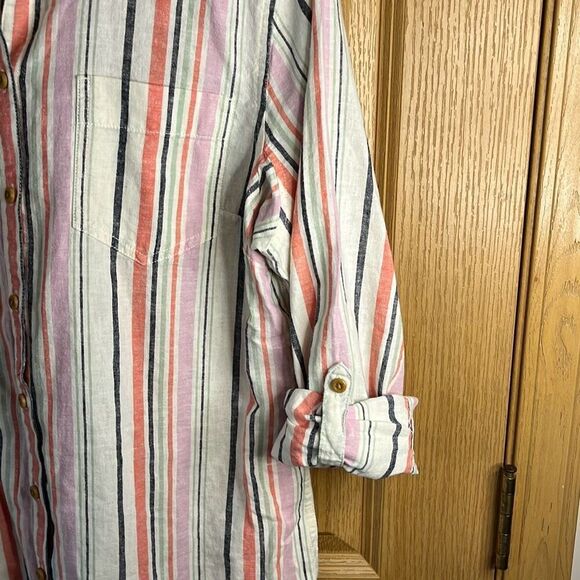 Duluth Trading Co Button Up Tunic Length Shirt   Hemp Organic Cotton Medium - Picture 7 of 7